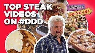 Top DDD Steak Videos of All Time with Guy Fieri  Diners DriveIns and Dives  Food Network [upl. by Enenej433]