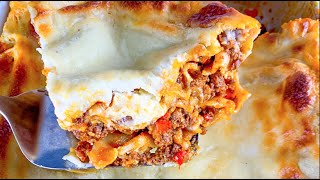 Lasagna with Bechamel Sauce  Easy Homemade No Boil Lasagna with Cheese Sauce  Lets Eat Cuisine [upl. by Erbua]