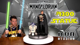 1300 MANDALORIAN STATUE Iron Studios Luke Skywalker Baby Yoda and R2D2 Star Wars Diorama [upl. by Zeugirdor]