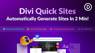 Introducing Divi Quick Sites Including AI Website Creation [upl. by Margreta]