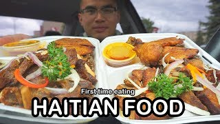 First time eating HAITIAN FOOD MUKBANG [upl. by Nytsirt]