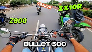 Sunday Ride With Superbikes  Bullet 500 RAW Exhaust Sound  JJNRiders [upl. by Ahseret]