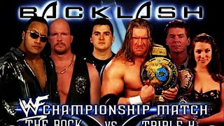 Triple H VS The Rock WWE Championship Match Backlash 2000 WWE 2K24 [upl. by Pacificia]