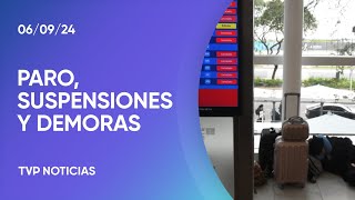 Conflicto aeronáutico el paro en Ezeiza y Aeroparque afecta a 150 vuelos [upl. by Basilius]