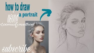 How to draw a portrait using Loomis method [upl. by Atenahs]