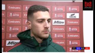 post match interview Diego DalotManchester united 2 vs 0 Wigan Athletic [upl. by Tenaej]