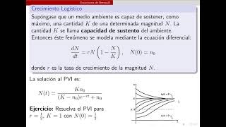 13 Aplicaciones de ecuaciones diferenciales crecimiento logístico [upl. by Nnairak]