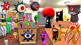 💥 BIG KITCHEN NEW MR SUN amp MR TREE PHASES INCREDIBOX SPRUNKI FAMILY SPARTAN KICKING in Garrys mod [upl. by Eenitsed]