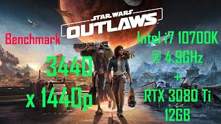 Star Wars Outlaws  Benchmark  RTX 3080 Ti  Intel i7 10700K  3440x1440 [upl. by Pelag]