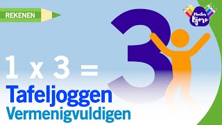 Meester Bjorn • tafeljoggen • tafel van 3 • vermenigvuldigen [upl. by Astred]