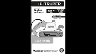 MANUAL LIJADORA ELECTRICA DE BANDA TRUPER 4X24 N [upl. by Ycniuqed]