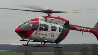 Johanniter Luftrettung  Start  Fly by Airbus H145  DHJLA  Flugplatz Reichelsheim [upl. by Grissom]