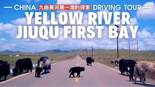 China 4K Driving  Sichuan Aba Grassland Highway around the First Bay of Yellow River [upl. by Ociram]