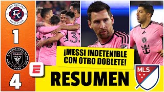 DOBLETE MESSI lideró GOLEADA INTER MIAMI 41 vs New England Revolution Gol Suárez y Cremaschi  MLS [upl. by Nilyak896]