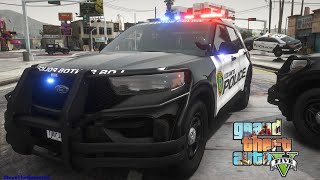 Playing GTA 5 As A POLICE OFFICER City Patrol HPD GTA 5 Lspdfr Mod 4K [upl. by Deste576]