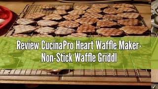 Review CucinaPro Heart Waffle Maker NonStick Waffle Griddle Iron with Browning Control 5 HeartSh [upl. by Oinotna]