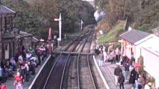 Steam Train Arriving At Goathland Station In Yorkshire [upl. by Jerol]