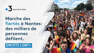 Marche des fiertés à Nantes des milliers de personnes défilent pour défendre les droits LGBTQIA [upl. by Lugo86]