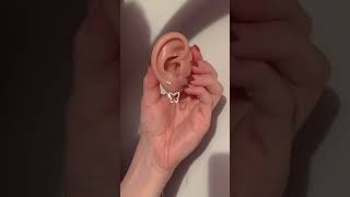 How to style your triple ear stack with threader earrings by Rapunzille Jewelry Rapunzille [upl. by Anilef]