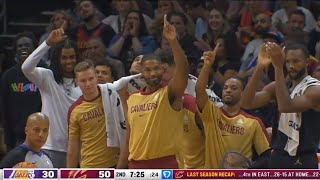 Jarrett Allen BLOCKS Rui Hachimura amp the bench making Dikembe Mutombo block signature [upl. by Seda]