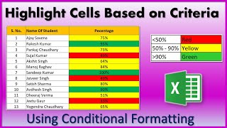 Highlight Cells Based on Criteria in Excel  Conditional Formatting in Excel [upl. by Anaj]