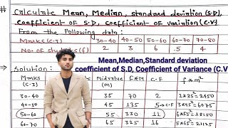 Mean Median Standard deviation  Coefficient of standard deviation  Coefficient of Variation [upl. by Kerrie]