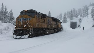 Trains Through the Snow UP Trains Climb Donner Pass [upl. by Goldberg]