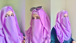 Hijab with same nikab and same cap  hijab with cap  hijab with niqab [upl. by Audrye800]