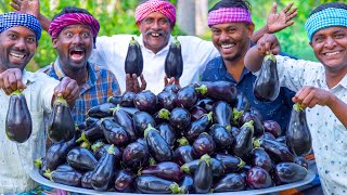 BIG BRINJAL  Fried Baingan Recipe  Brinjal Tawa Fry Recipe Cooking in Village  Eggplant Recipe [upl. by Chan]