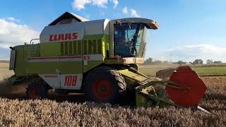 CLAAS Dominator 108 kosi razem z wózkiem od Hedera Żniwa 2022🌾🌾 [upl. by Meesak]