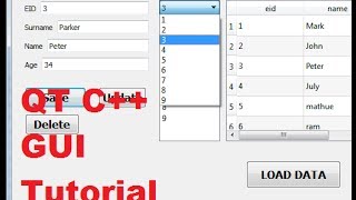 QT C GUI Tutorial 20 Database values in QlineEdit or textbox if select Combobox [upl. by Eignat]