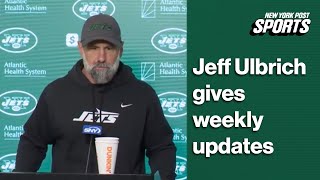 Jets interim HC Jeff Ulbrich gives injury updates and previews Sundays matchup with the Seahawks [upl. by Som102]