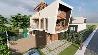 Modern house design with pool and garden 240 sqm house  Build studio [upl. by Eelatan]