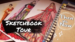 Sketchbook tour  Fashion Illustration Journey  Art Studio by Srabani [upl. by Legra]