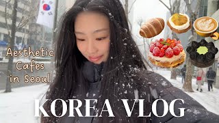 Korea vlog 🍰 Winter in Seoul Cafe Hopping Seongsudong Snowing in Korea [upl. by Gilbertina]