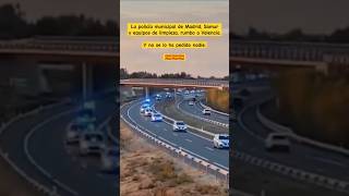 La policía municipal de Madrid Samur y equipos de limpieza rumbo a Valencia [upl. by Aicemat943]