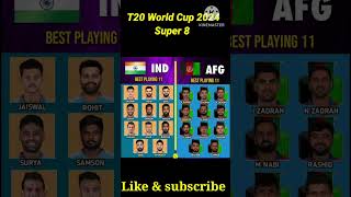 India vs Afghanistan Super 8 Match Playing 11 T20 World Cup 2024 shots cricketshorts [upl. by Ariam]