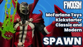 McFarlane Spawn Kickstarter Classic and Modern Action Figure Review [upl. by Airdnal433]