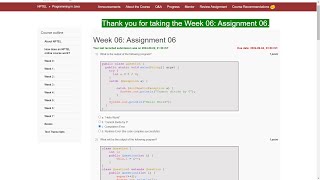 NPTEL Programming in Java Week 6 Assignment answers  July 2024 [upl. by Remat]