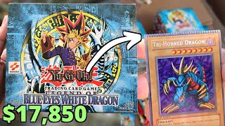 OPENING Yugiohs Rarest Booster Box Legend of BlueEyes 1st Edition [upl. by Anelra991]