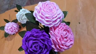 How to make easy and simple paper flower by crepe paper [upl. by Lozano]