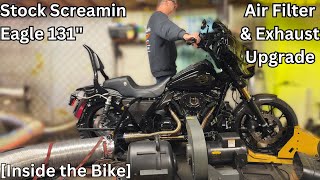 Screamin Eagle Stock 131quot w exhaust and air filter upgrade  2022 Harley Davidson Street Glide [upl. by Viking255]