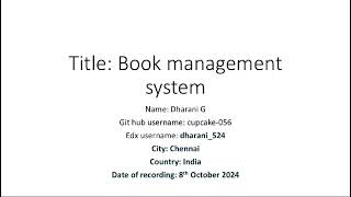 CS50Pfinal projectBook management system [upl. by Shanleigh]