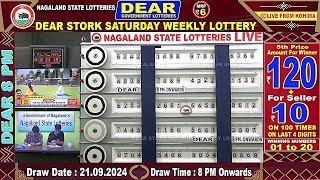 LOTTERY LIVE 8PM DRAW 21092024  Check Today’s Dear Lottery Sambad Winning Numbers [upl. by Lehplar]