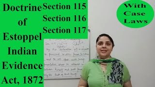 Doctrine of Estoppel  Section 115 116 117 Indian Evidence Act 1872 archnasukhija estoppel [upl. by Reich]