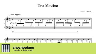 Una Mattina – Ludovico Einaudi  Piano Tutorial  Sheet Music [upl. by Gaw]