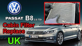 Vw Passat B8 Cabin Filter replacement [upl. by Eldora]