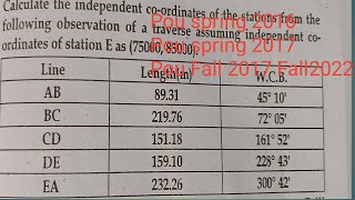 Surveying 1 Theodolite Traversing Numerical To find consecutive and independent coordinate [upl. by Airat578]