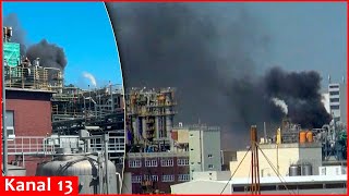 Explosion and fire in massive chemical plant in Germany  14 are injured [upl. by Bealle]