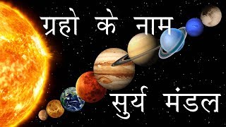 Solar System  Planets Name In Hindi  ग्रहों का नाम हिंदी में  सैर मंडल  Hindi Nursery Videos [upl. by Kaitlyn]